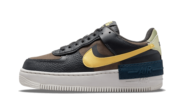 Nike Air Force 1 Shadow Black Brown Yellow