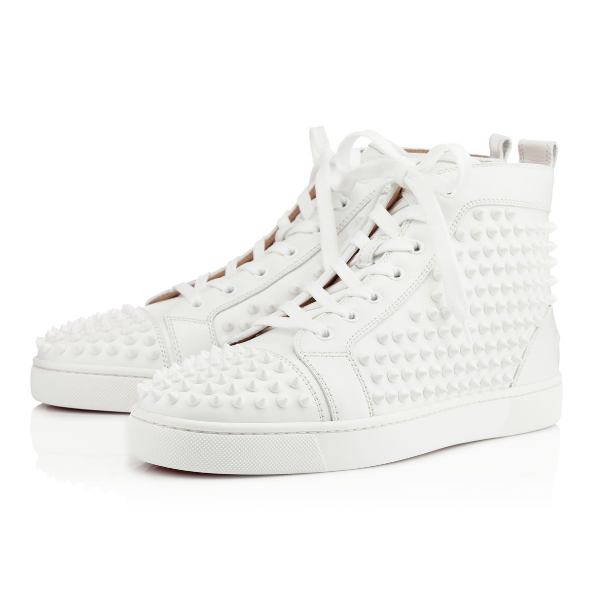 Christian Louboutin High Top Louis Orlato Spikes White - THE LIMITED CLUB