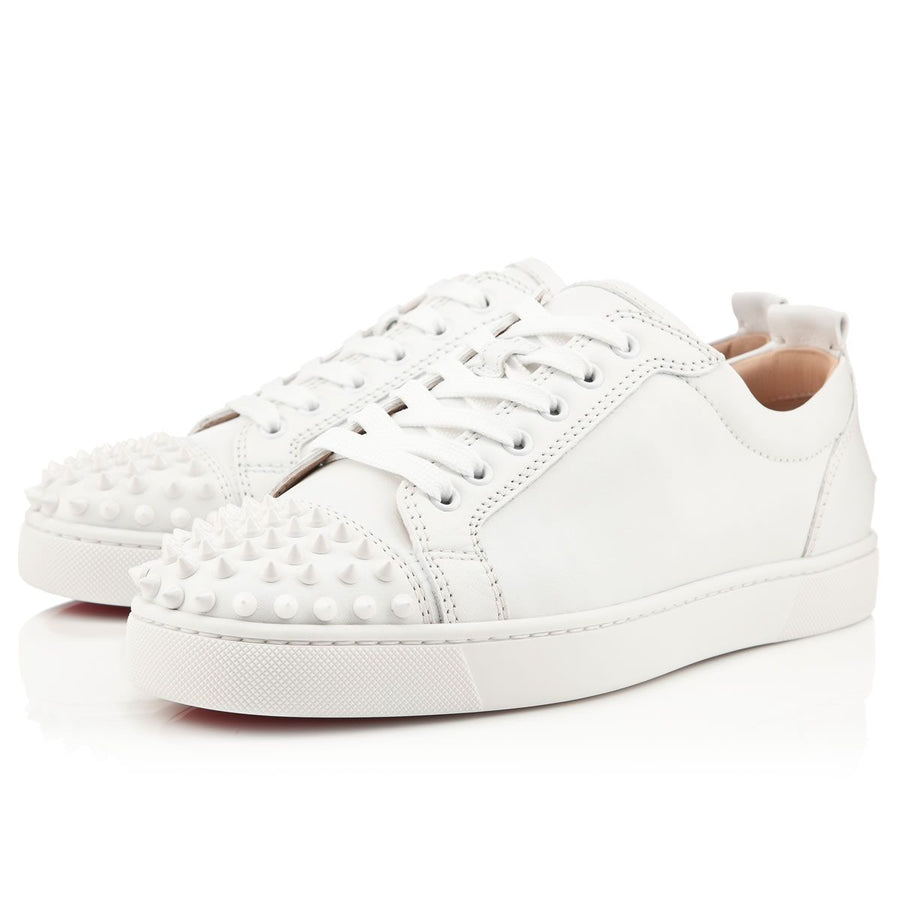 Christian Louboutin Low Top Louis Junior Spikes White - THE LIMITED CLUB